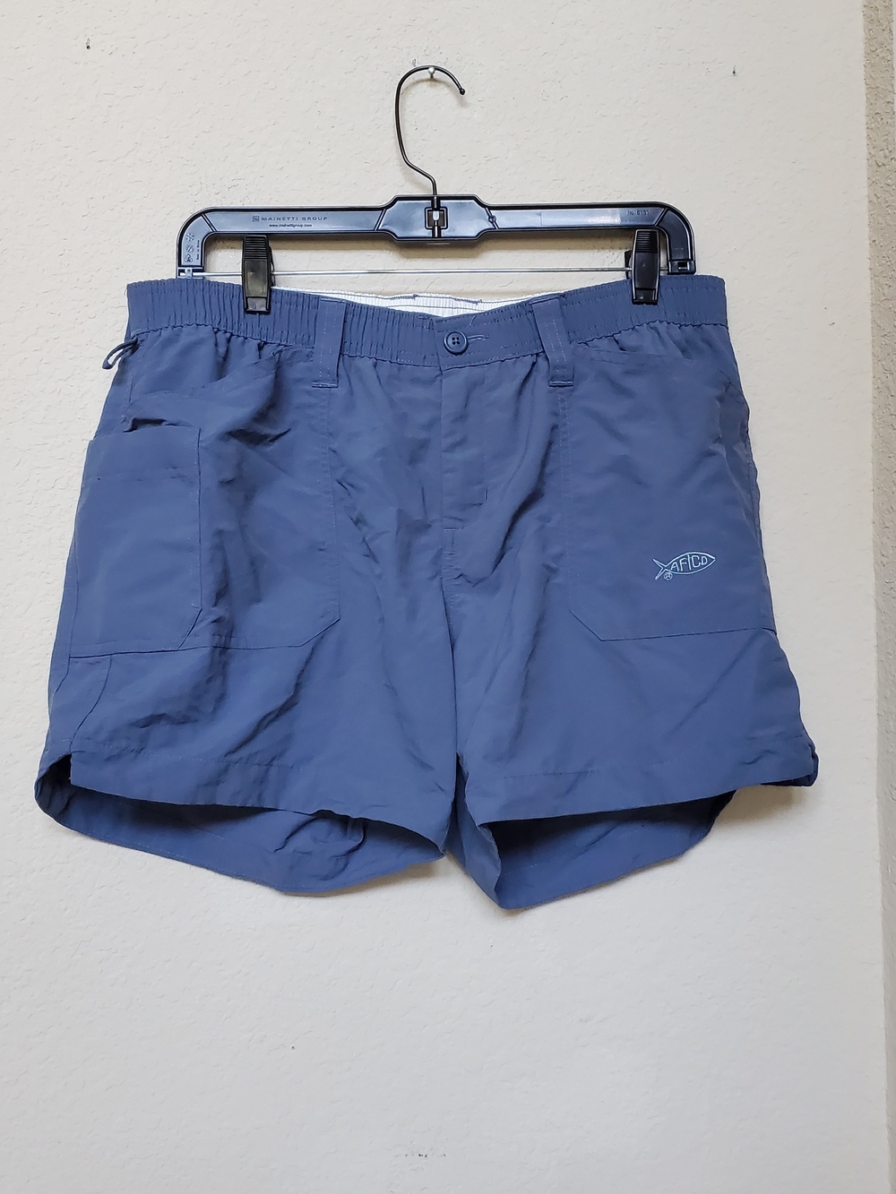 AFTCO Slate Blue Athletic Fishing Shorts.  Size 8